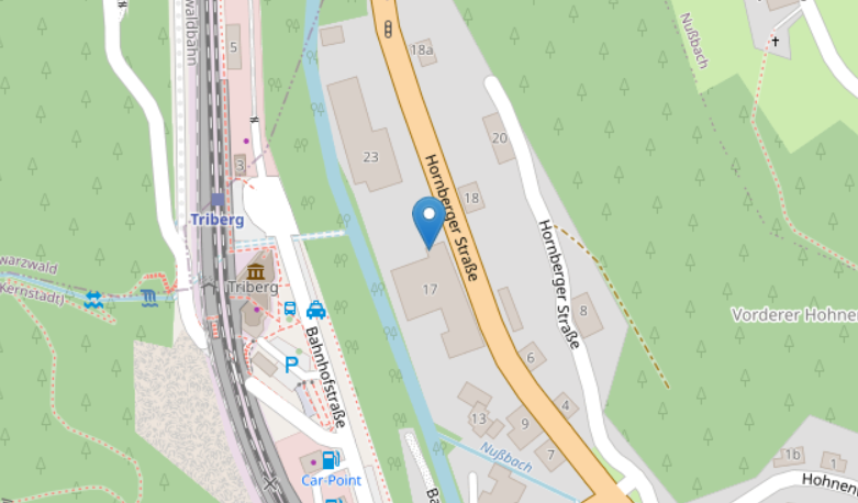 Map: Becker location, Hornberger Str. 17, Triberg